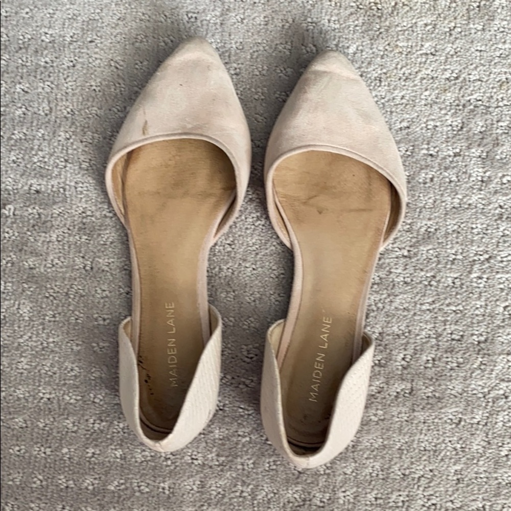 Pale pink cutout ballet flats